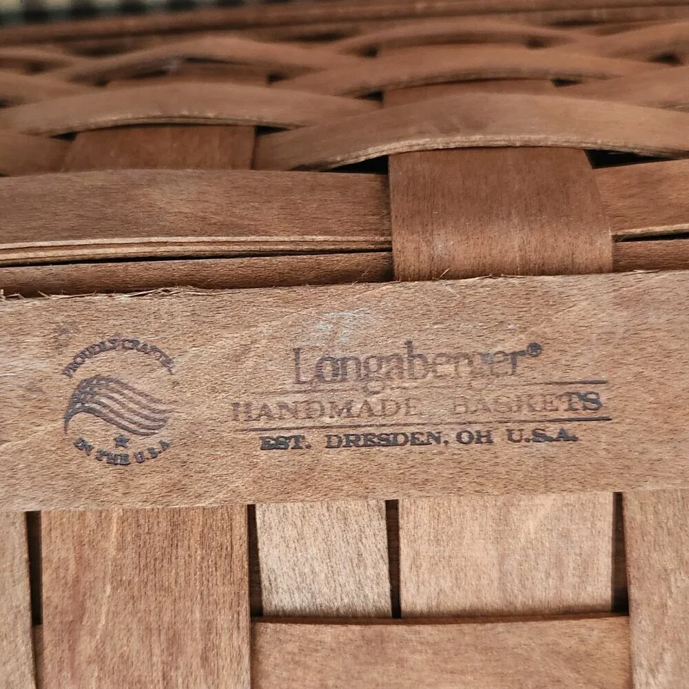 Longaberger Lined Hostess Serving Tray & Basket